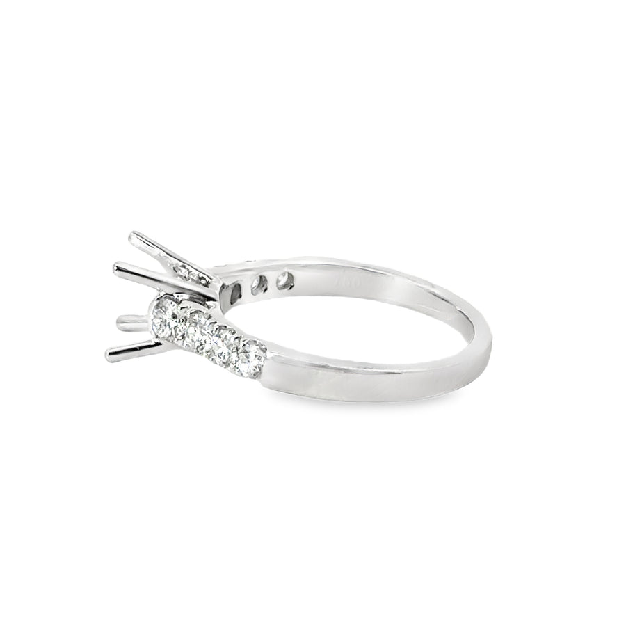 18kt White Gold Full Cut Round Diamond Semi-Mount Ring (.66ct)