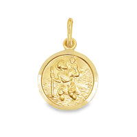 18kt Yellow Gold 15mm Italian Made St. Christopher Medal (2.55g)