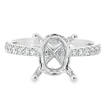 18K White Gold Natural Diamond Semi-Mount Ring (.50ct)