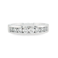 18K Ladies White Gold Diamond Wedding Band (.63)