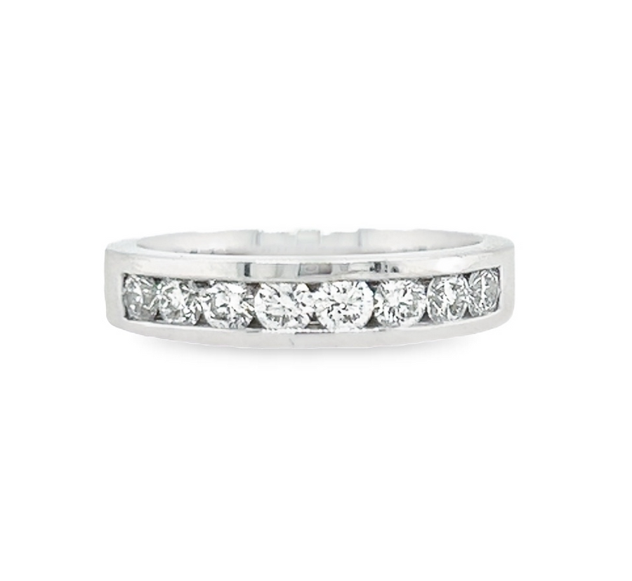 18K Ladies White Gold Diamond Wedding Band (.63)