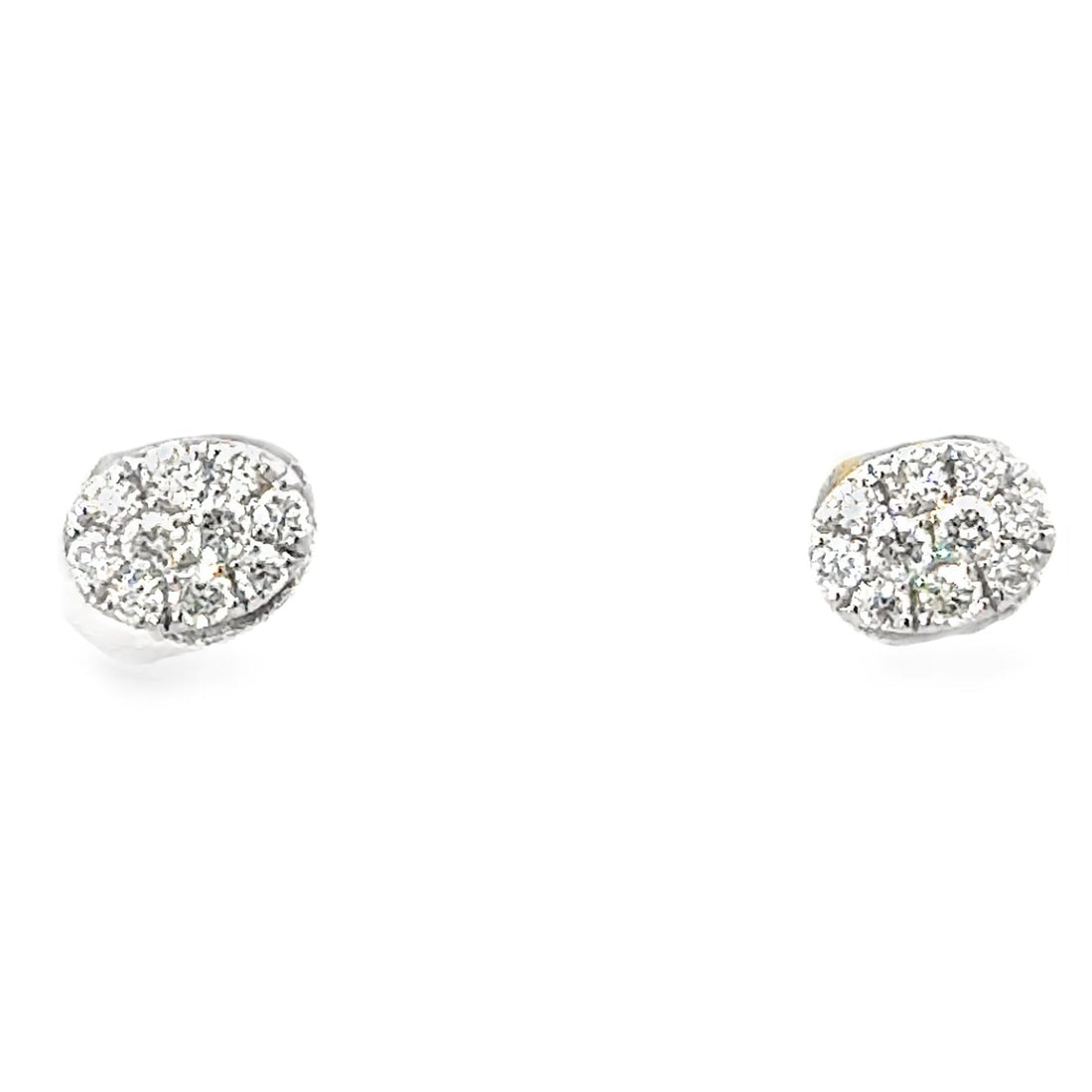 18kt White Gold Natural Diamonds Cluster Earrings (0.19ct)