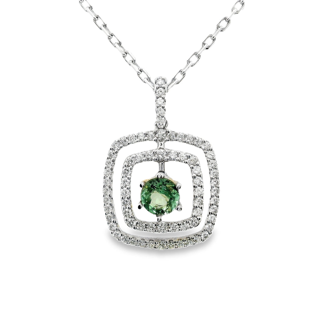 18kt White Gold Natural Diamonds And Natural Alexandrite Pendant (1.05ct)
