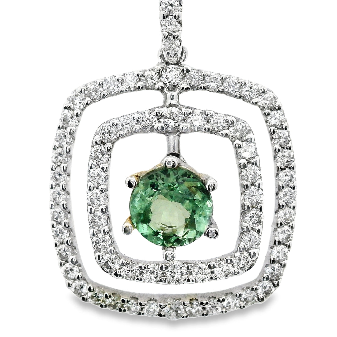 18kt White Gold Natural Diamonds And Natural Alexandrite Pendant (1.05ct)