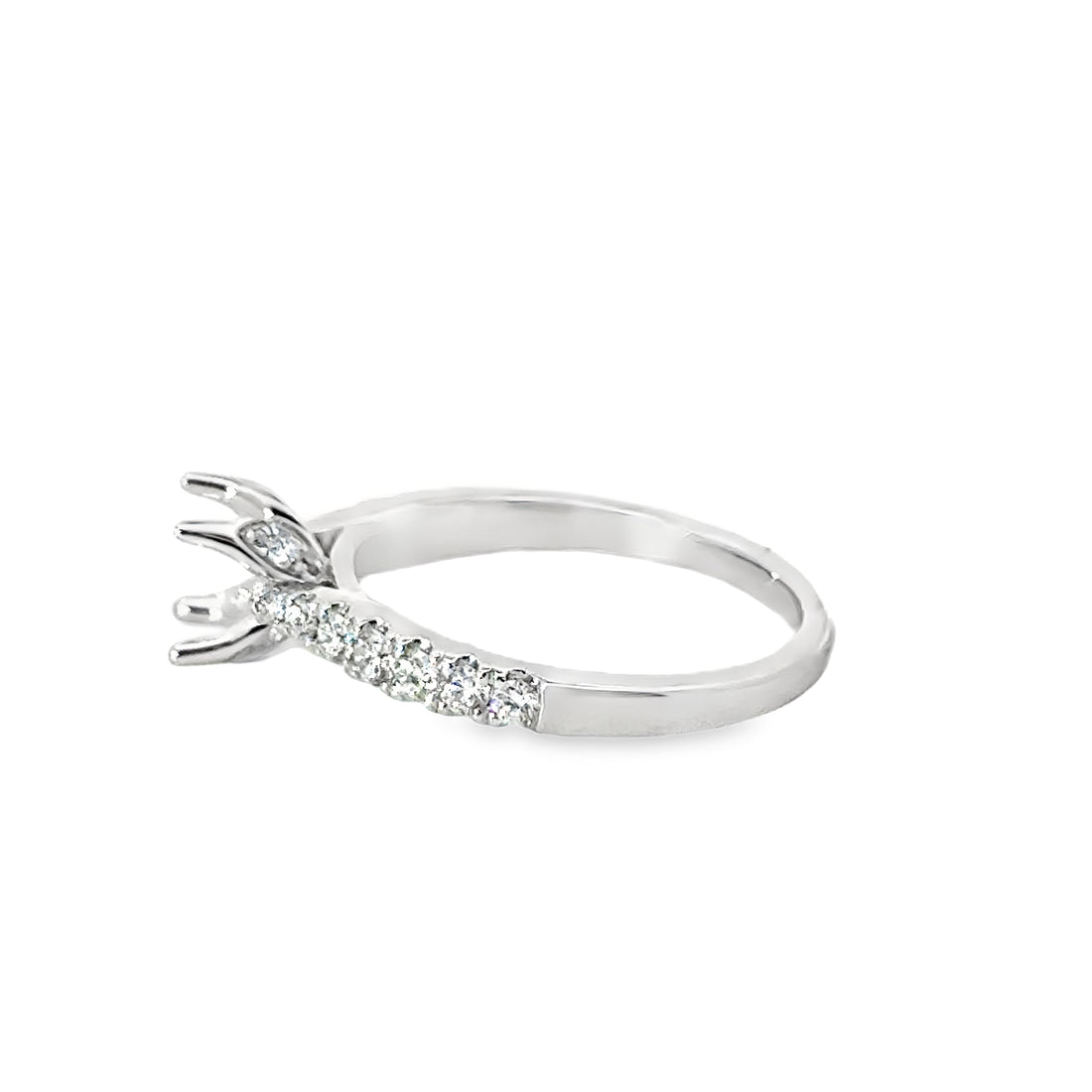 18kt White Gold Natural Round Diamond Semi-Mount Ring (.47ct)