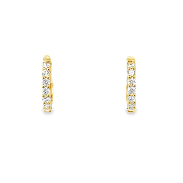 18kt Yellow Gold Natural Diamonds Huggie Earrings (0.26ct)