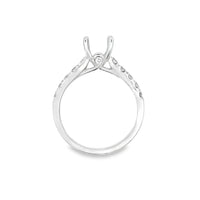 18kt White Gold Contemporary Natural Diamonds Semi-Mount Ring (0.54ct)