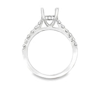 18kt White Gold Hidden Halo Natural Diamonds Semi-Mount Ring (0.42ct)