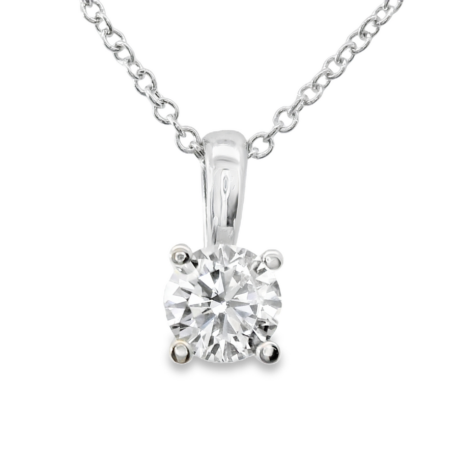 14kt White Gold Lab-Grown Round Diamond Pendant (.45ct)