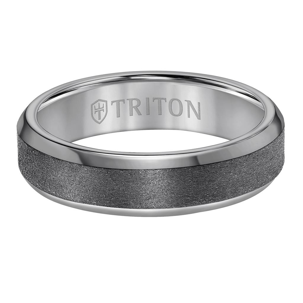 Triton Tantalum Satin Finish Bevel Edge Wedding Band