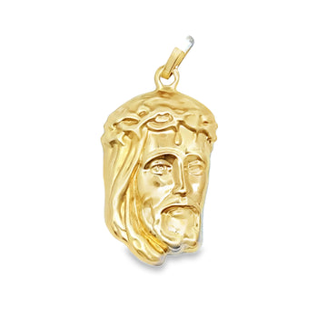 18kt Yellow Gold Italian Made Christ Head Pendant (1.59g)