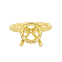 18kt Yellow Gold Natural Round Diamond Semi-Mount Ring (.11ct)