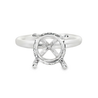 18kt White Gold Natural Round Diamond Semi-Mount Ring (.11ct)