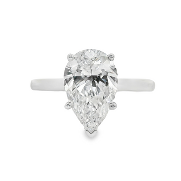 18kt White Gold Lab-Grown Pear and Natural Round Diamond Hidden Halo Engagement Ring (2.11ct)