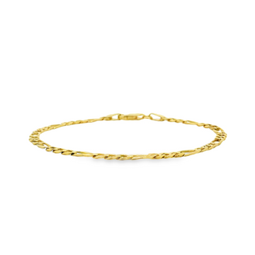 14kt Yellow Gold 7.5" 3.4mm Figaro Bracelet (2.9g)