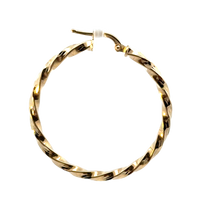 14kt Yellow Gold Italian Made Twisted Hoop Earrings (2.8g)