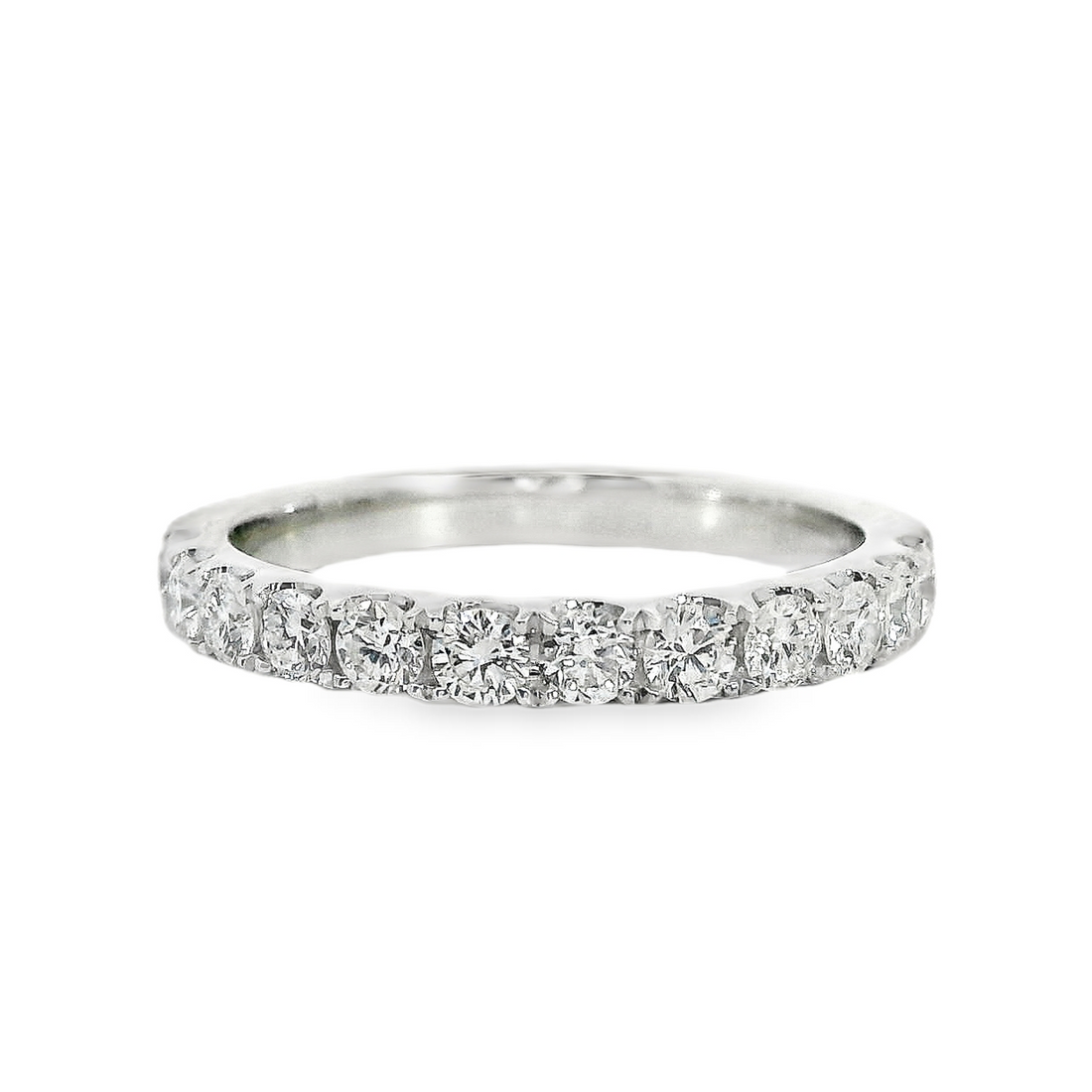 18kt White Gold Natural Round Diamond Wedding Ring (.63ct)