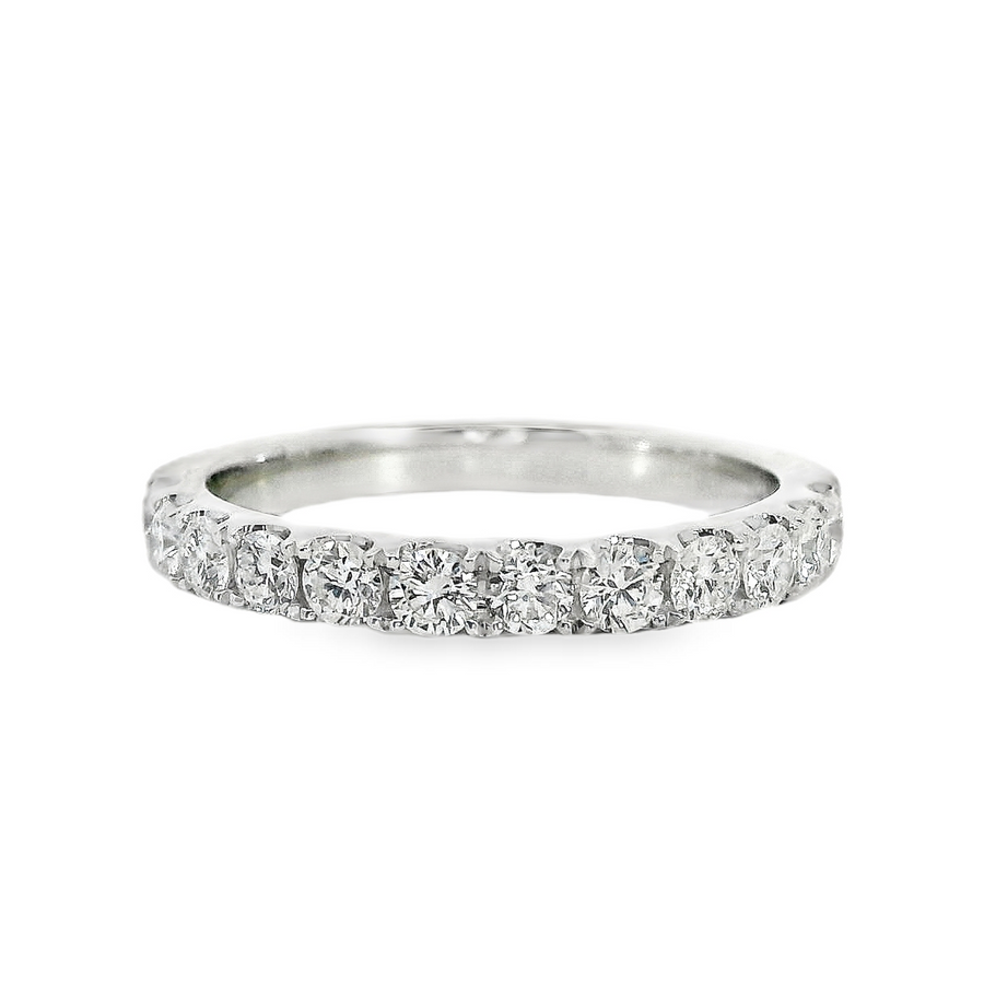 18kt White Gold Natural Round Diamond Wedding Ring (.63ct)