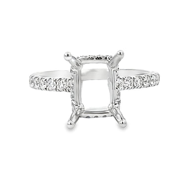 18kt White Gold Hidden Halo Natural Diamonds Semi-Mount Ring (0.58ct)