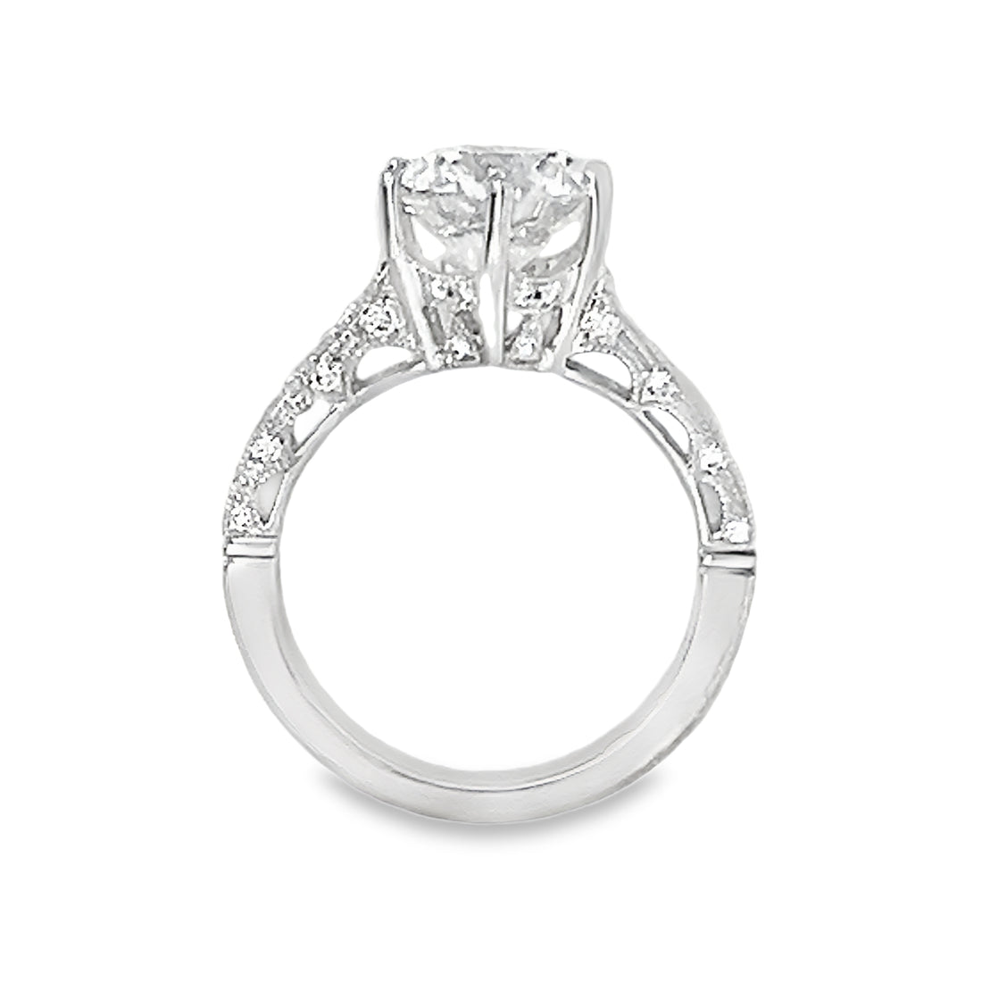 18kt White Gold Lab-Grown Round Diamond Engagement Ring (3.25ct)