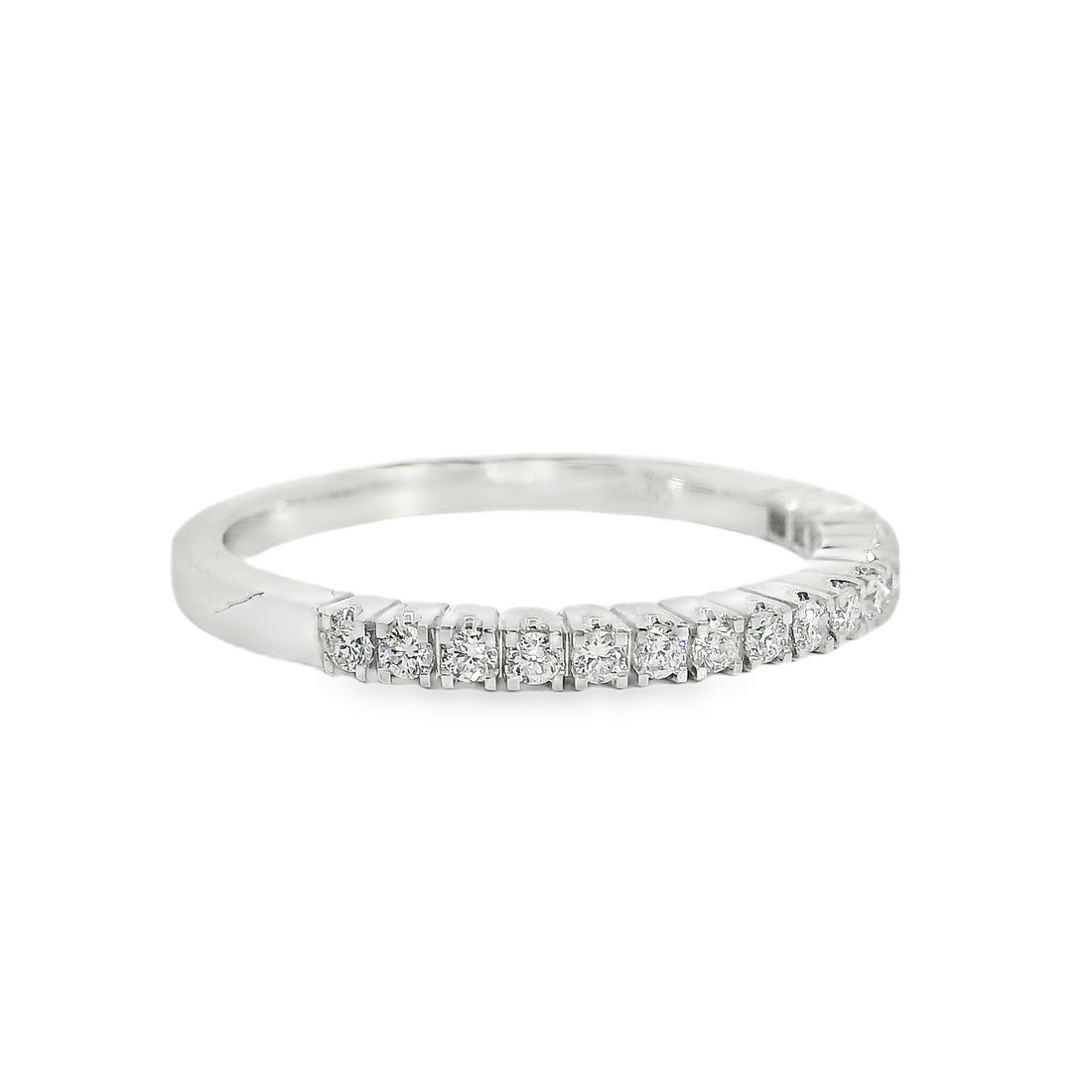 18kt White Gold Natural Round Diamond Wedding Ring (.18ct)
