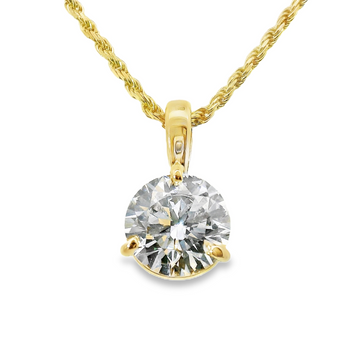 14kt Yellow Gold Lab-Grown Diamond Solitaire Pendant (2.5ct)