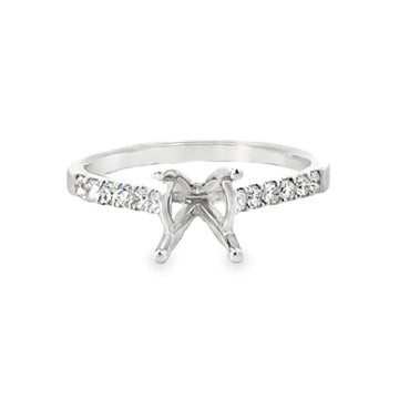 18kt White Gold Contemporary Natural Diamonds Semi-Mount Ring (0.32ct)