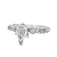 18kt White Gold Natural Pear Diamond Engagement Ring (0.9ct)