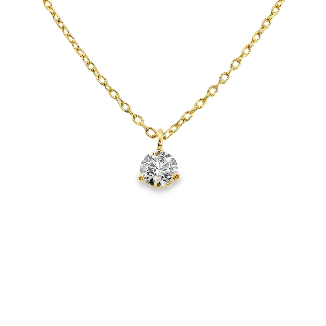14kt Yellow Gold Lab-Grown Round Diamond Solitaire Pendant (.54ct)