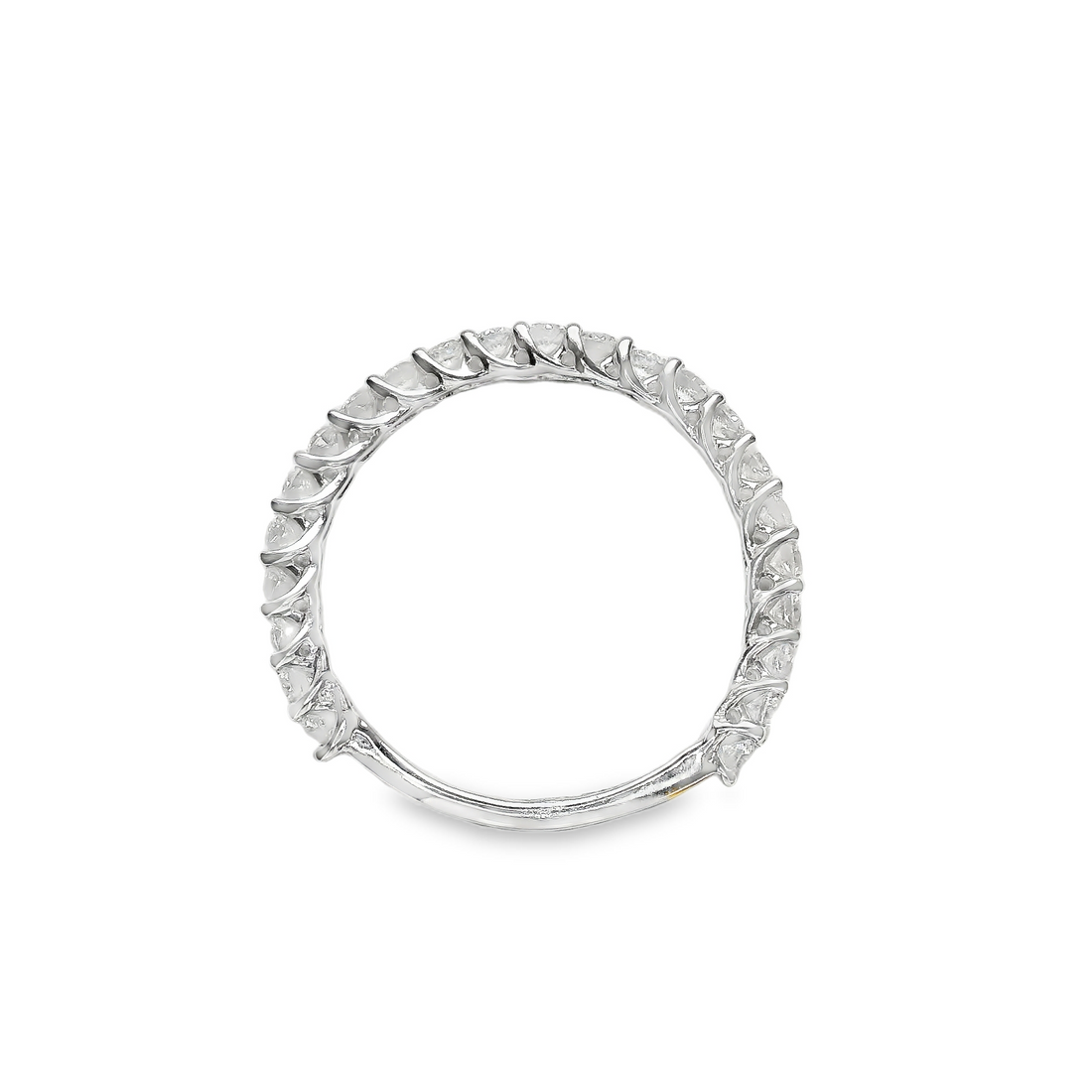 14kt White Gold Lab-Grown Round Diamond Shared Prong Wedding Ring (.65ct)