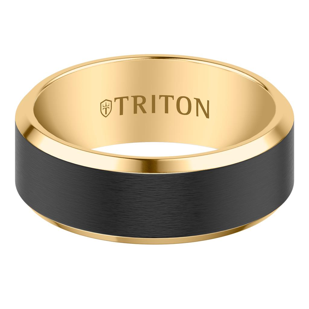 Triton Tu-Tone Tungsten 8mm Matte Finish Ring