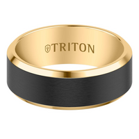 Triton Tu-Tone Tungsten 8mm Matte Finish Ring