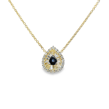 18kt Yellow Gold Natural Sapphire And Natural Diamonds Pendant (1.02ct)