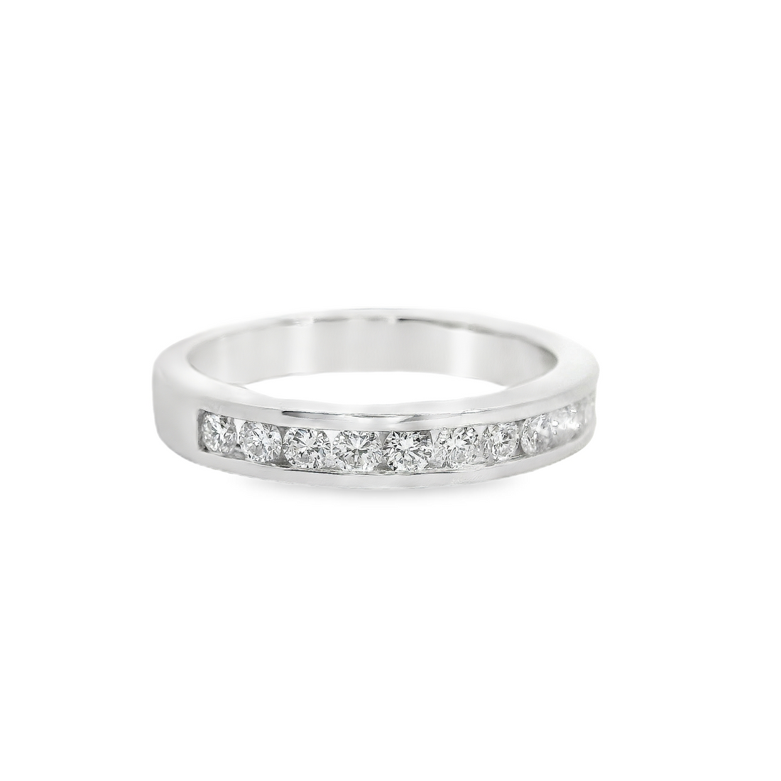 18kt White Gold Natural Round Diamond Wedding Ring (.54ct)