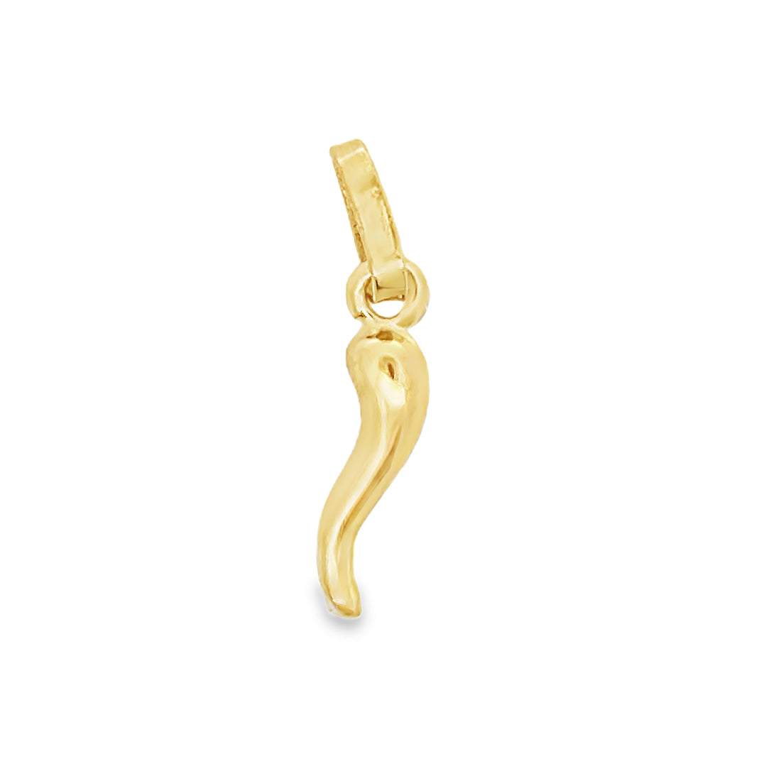 18kt Yellow Gold 20mm Italian Made Horn Pendant (.64g)