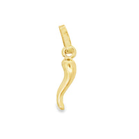 18kt Yellow Gold 20mm Italian Made Horn Pendant (.64g)