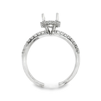 18kt White Gold Full-Cut Diamond Hidden Halo Semi-Mount Ring (.27ct)