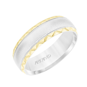 Artcarved 14K Two-Tone 7mm Comfort Fit Wedding Ring