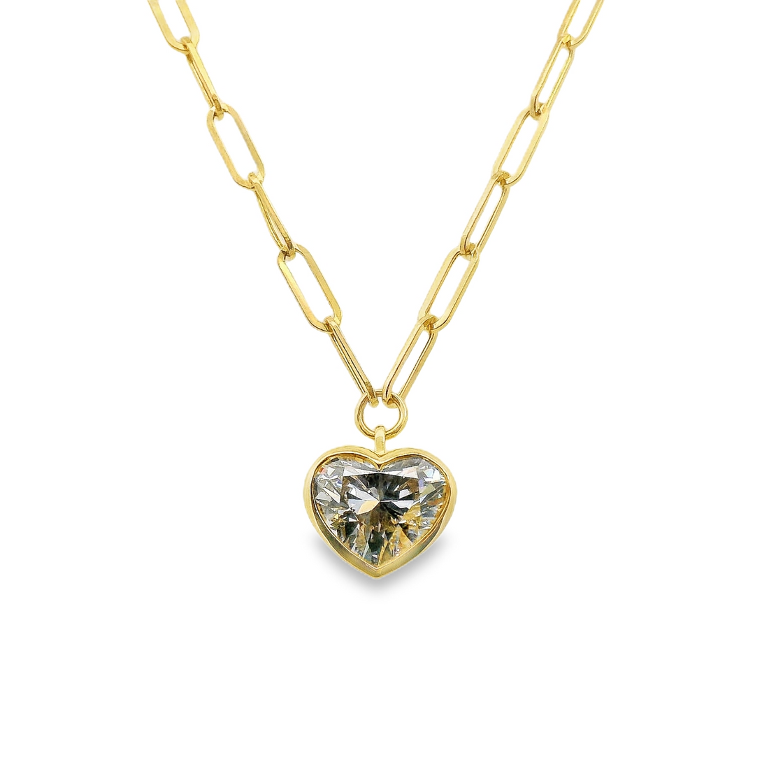 14kt Yellow Gold Lab-Grown Heart Diamond Pendant (4.03ct)