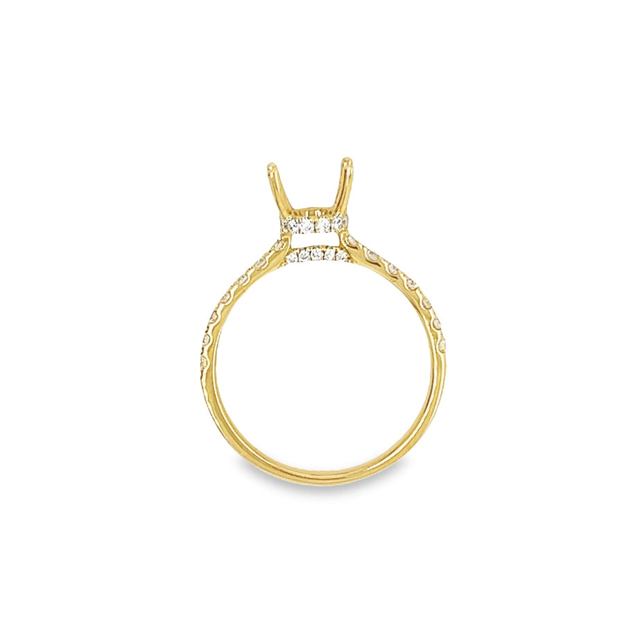 18K Yellow Gold Round Diamond Semi-Mount Ring (.52ct)