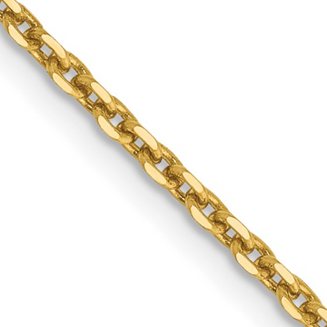 14K Yellow Gold 22" 1.65mm Diamond Cut Cable Link Chain