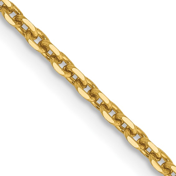 14K Yellow Gold 22" 1.65mm Diamond Cut Cable Link Chain