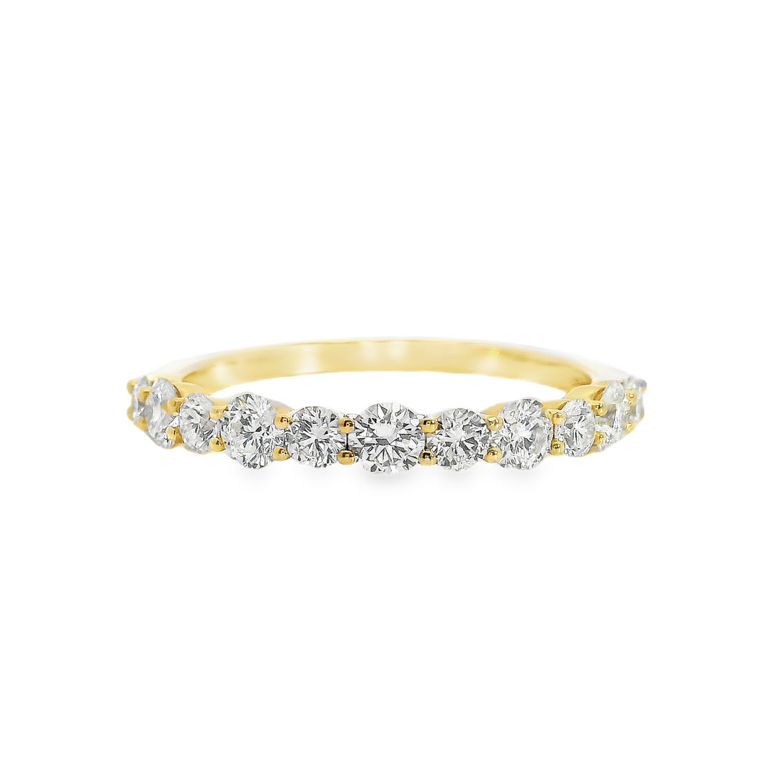 18kt Yellow Gold Natural Round Diamond Wedding Band (.79ct)
