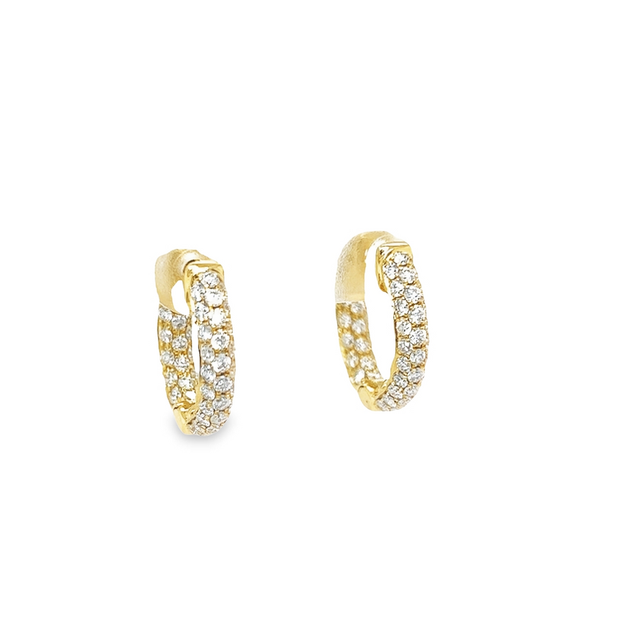 18K Yellow Gold Hoop Diamond Earrings (1.26ct)