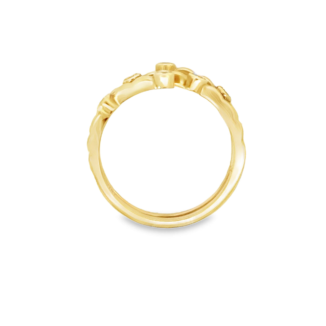 18kt Yellow Gold Natural Diamond Free Form Ring (0.15ct)