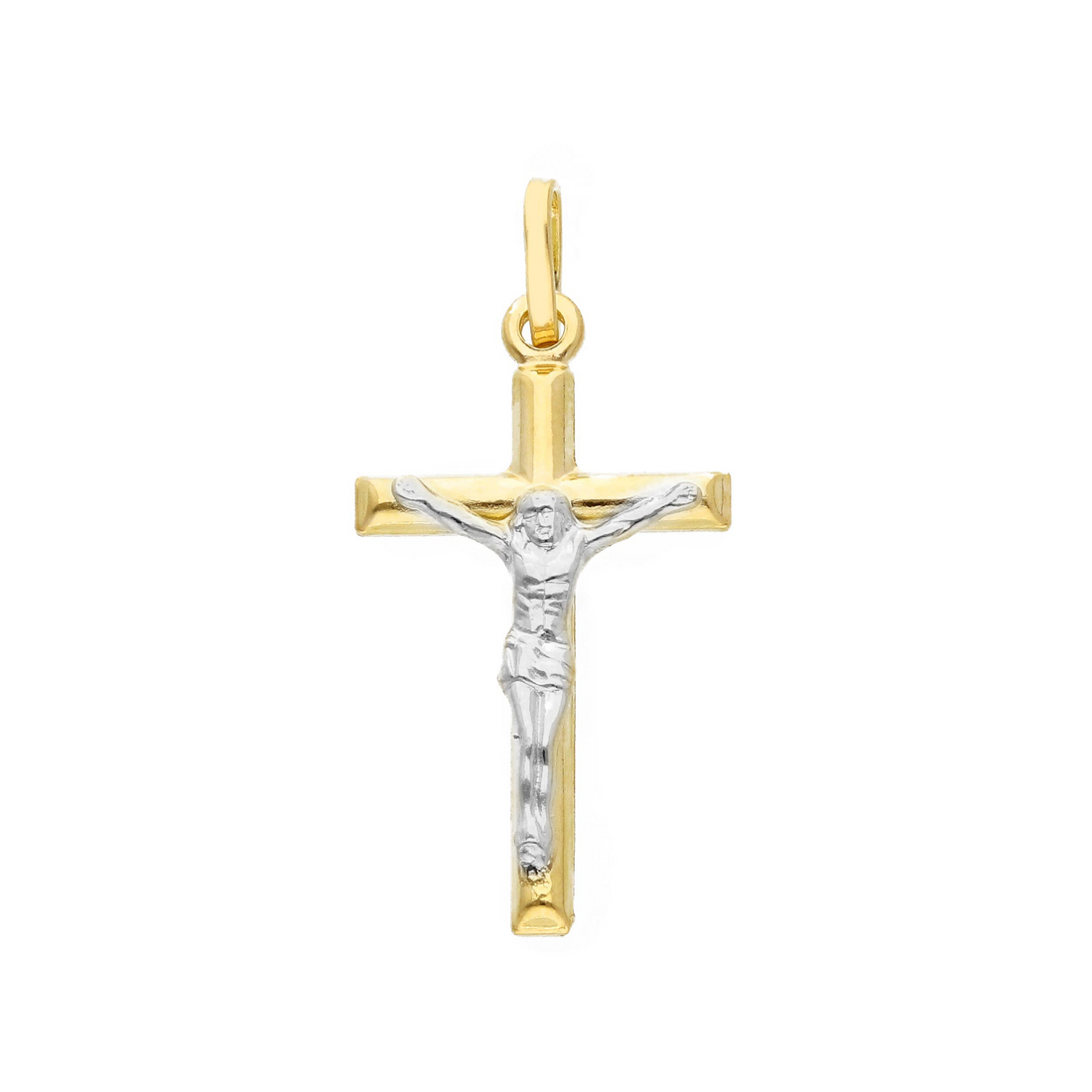 14K Two-Tone Crucifix Pendant (1.22g)