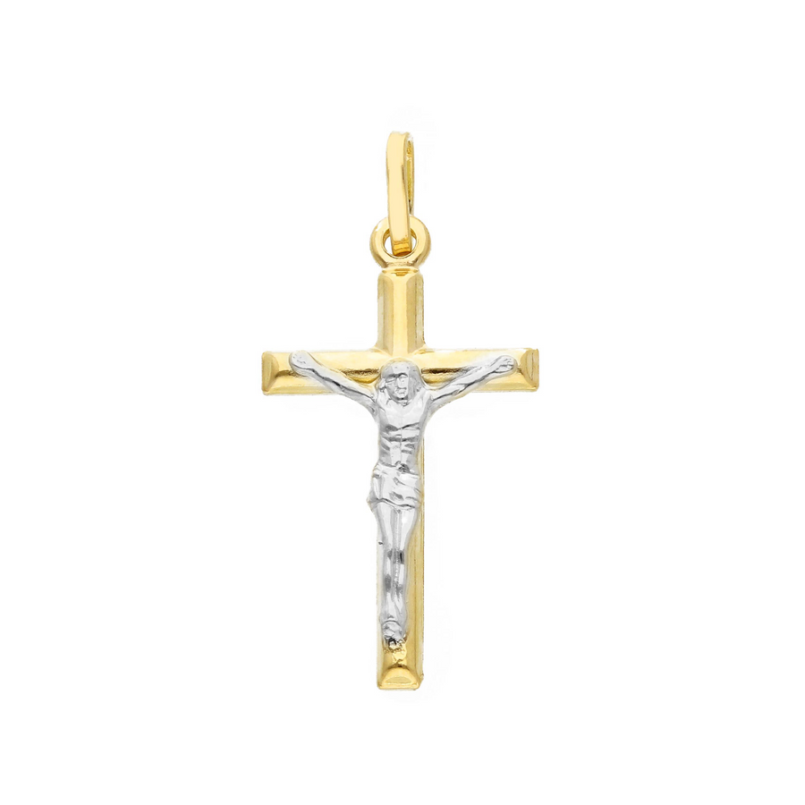 14K Two-Tone Crucifix Pendant (1.22g)