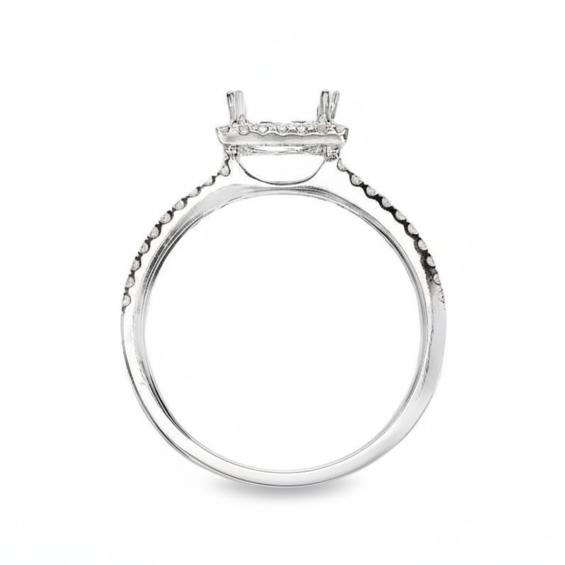 18kt White Gold Full-Cut Diamond Halo Semi-Mount Ring (.27ct)