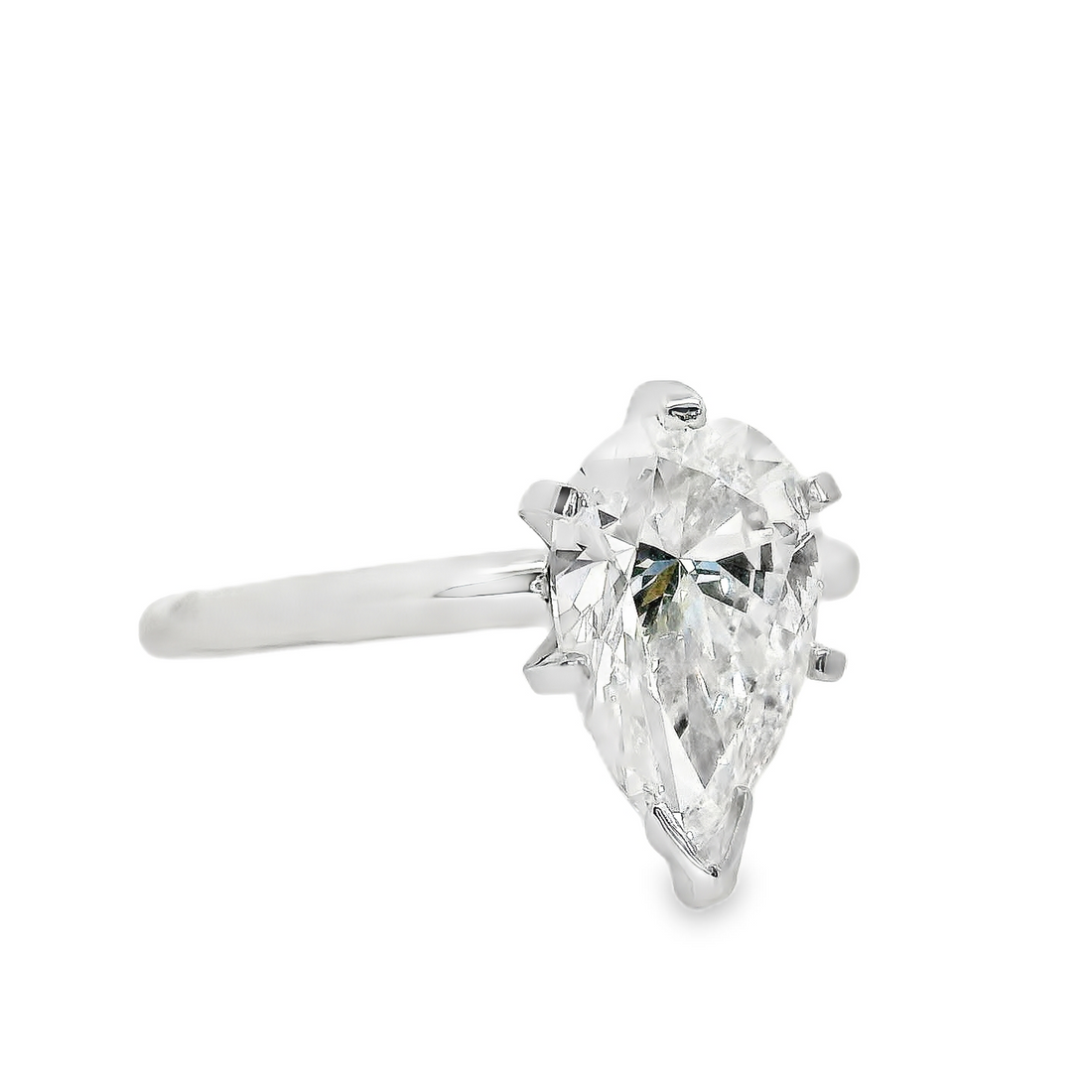 14kt White Gold Lab-Grown Pear Diamond Engagement Ring (2.02ct)