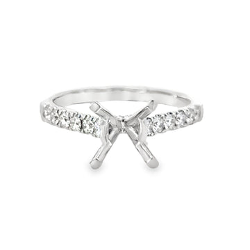 18kt White Gold Contemporary Natural Diamonds Semi-Mount Ring (0.42ct)
